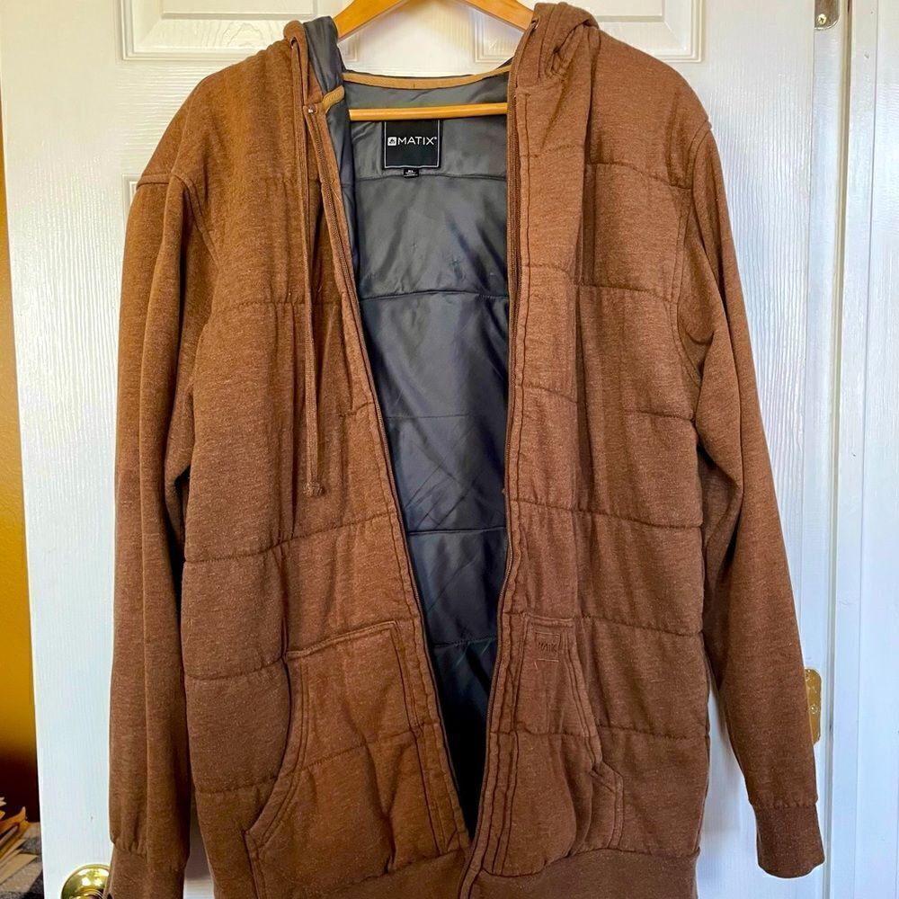 LIGHT BROWN MATIX ASHER LIFE SKATEBOARDING ZIP UP HOODIE SIZE XL